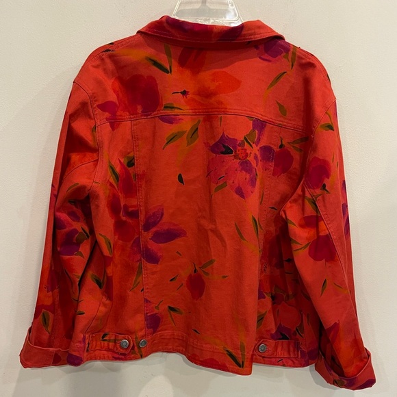 Chicos Denim Floral Jacket - Picture 11 of 13